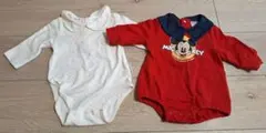 【美品】ミッキー ロンパース 70cm　2枚セット