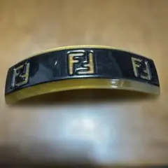 ビンテージ！Fendi ロゴ入りヘアバレッタ　ベッコウ