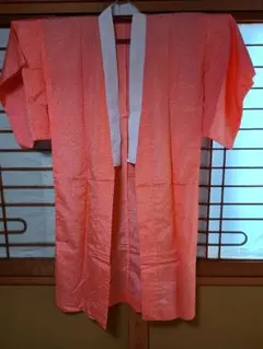 オレンジ花柄長襦袢