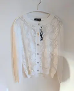 新品　TRUBE　レースカーディガン　ホワイト　M〜L