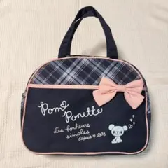 【美品】Pom Ponette チェック柄バッグ