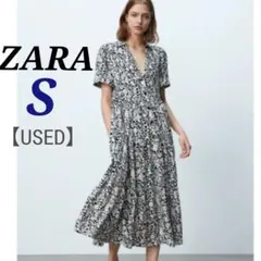ZARA　プリントワンピース　花柄　S　【USED】