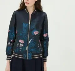 TED BAKER　テッドベイカー　刺繍フラワー　ジップアップブルゾン