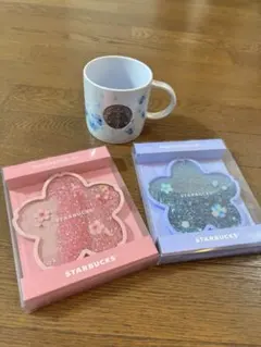 【新品・未使用】スターバックスSAKURAコースター2種&ロゴマグカップ