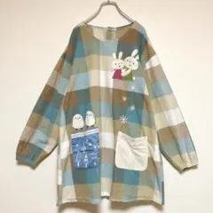 【匿名配送】エプロン 保育士 アニマル フリース
