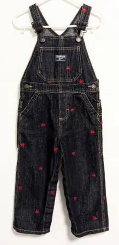 オシュコシュビゴッシュ☆ デニム オーバーオール 80cm 汽車刺繍