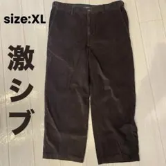 【激シブ】古着✨ダークブラウン⭐︎コーデュロイ ワイドパンツ