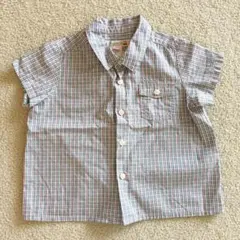 チェックシャツ 80 ボンポワン  18M (ボントン キャラメル