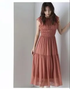 楊柳フリルスリーブワンピース ナチュラルビューティベーシック PSサイズ