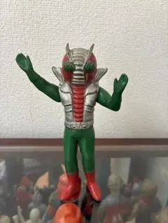 当時物　無版権　パチ　ソフビ　仮面ライダーV3 阿波踊り盆踊り 当時物】無版権パチ 仮面ライダーV3ソフビ 阿波踊り 新品、未開封品