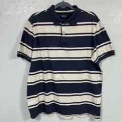 N362−12/05◯ NAUTICA ポロシャツ ボーダー ネイビー グレーのサムネイル