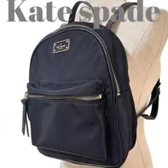 Kate Spade ケイトスペード リュック ナイロン 黒 ゴールド金具のサムネイル