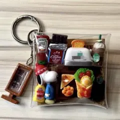 ガチャ詰めポーチ カフェ ブラウン PEANUTS スヌーピー