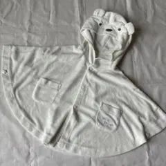 gelato pique ベビーポンチョ 80-90cm ホワイト