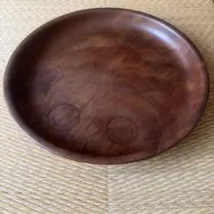 未使用】天然木 ケヤキ くり抜き 盆 丸盆 30cm 尺 木製【説明文必読