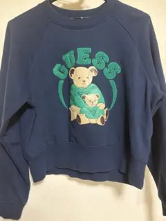 GUESS クマ イラスト スウェット　ゴルフウェア　トレーナー　ゲス　ロゴ刺繍