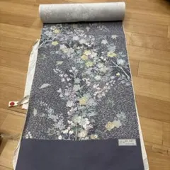 新品 しつけ糸付】想屋 猫柄 単衣 正絹 小紋 身丈162 裄67 春着物