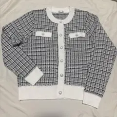 ツイード風　カーディガン　美品　M ハニーズ
