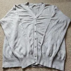 GU ジーユー グレー Vネック　カーディガン　M相当　S 大きめ ゆったり