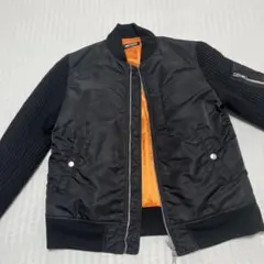 BEAMS メンズ MA-1 ジャケット M 黒 オレンジ
