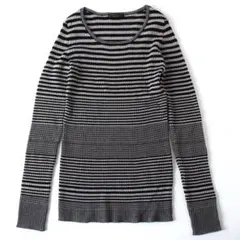 AP042 K.T キヨコタカセ ボーダー柄 長袖タートルネックニット セーター