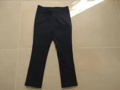 紺コットンパンツ　テーパードデザイン