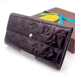 ルイヴィトン モノグラム ヴェルニ 長財布 ポルトフォイユ サラ アマラント