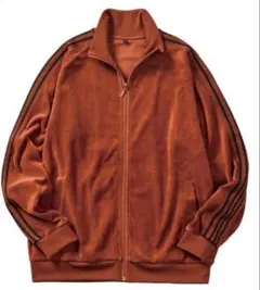 ワークマン ベロア ジャージ トラックジャケット Mテラコッタ