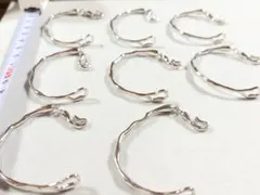 シルバーカラー ウェーブブレスレット金具8本セット