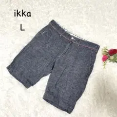 イッカ【L】 ショートパンツ　リネン　コットン　短パン　デニム風　カジュアルのサムネイル