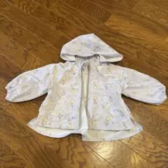 女の子 花柄 フード取り外し可能付　アウター 80cmのサムネイル