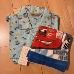 水色タクシー柄パジャマ 110&カーズのタオル