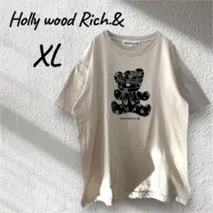 Holly wood Rich.& クマ グラフィック Tシャツ ベージュ XL