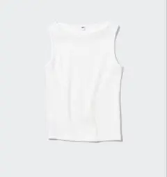 新品未使用　UNIQLO ユニクロ　リブボートネックノースリーブT