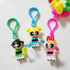 【3個セット】パワーパフガールズ キーホルダー レゴ互換 ミニフィグ