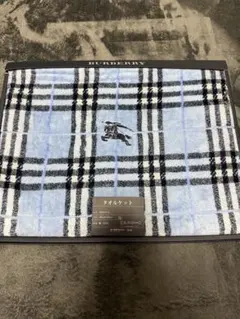 バーバリー タオルケット ノバチェック 青 日本製