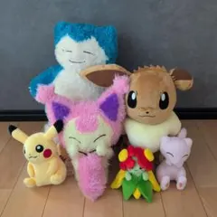 美品】ポケモン ぬいぐるみ6種セット ヤドン ニンフィア エーフィ