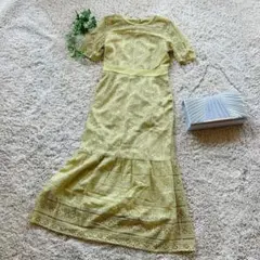 y【美品】ラグナムーン ワンピース レース 結婚式 パーティー セレモニー