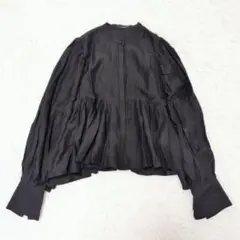 アルアバイル　ヘムマチフレアブラウス　ブラックのサムネイル
