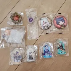 めじるしアクセサリー雷　アクリルキーホルダー　缶バッチ　神の目　9個セット