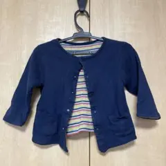 at park リバーシブルカーディガン 90cm ネイビー ストライプ