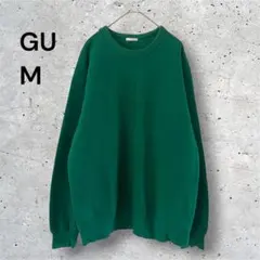 GU ジーユー スウェット プルオーバー M グリーン 裏起毛 トレーナー 緑