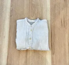 H&M リネン ベージュ 長袖シャツ