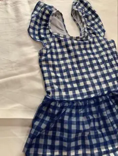 女の子用チェック柄ワンピース水着