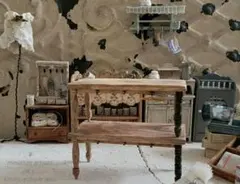 フランスアンティーク　ダイニングテーブルろくろ脚　ミニチュアドールハウス