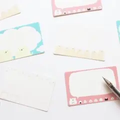【猫モチーフメッセージカードセット】ゆるい猫の絵　オリジナルイラスト紙文房具雑貨