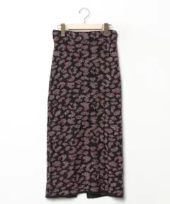 LagunaMoon レオパード ジャガード ニット スカート ロング タイト