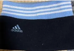 adidas ネックウォーマー 青/黒 ストライプ