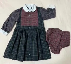 美品　ラルフローレン　チェック　長袖ワンピース