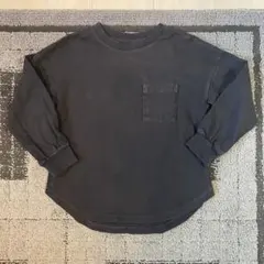 GU ブラック ポケット付き 長袖カットソー